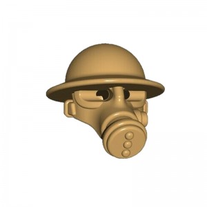 Gasmasker met helm - beige