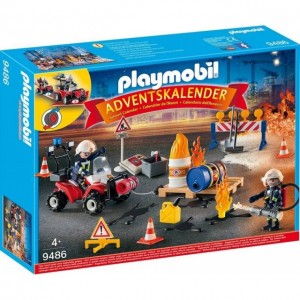 Playmobil 9486 - Adventskalender brandweer interventie op de bouwwerf
