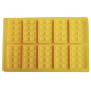 Bakvorm Lego bouwsteentjes - geel